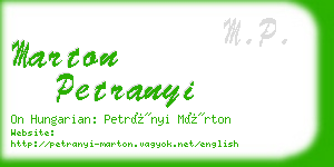marton petranyi business card